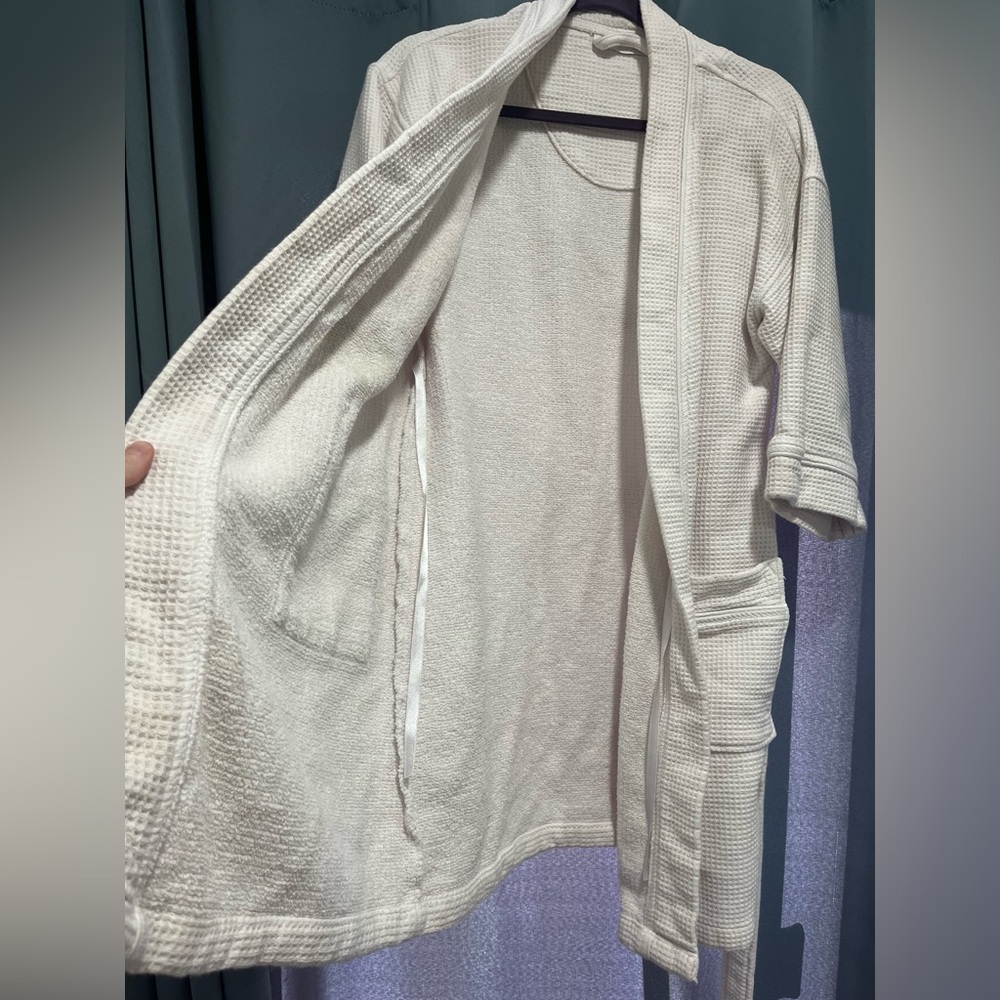 Nordstrom luxury 100% cotton spa waffle white robe